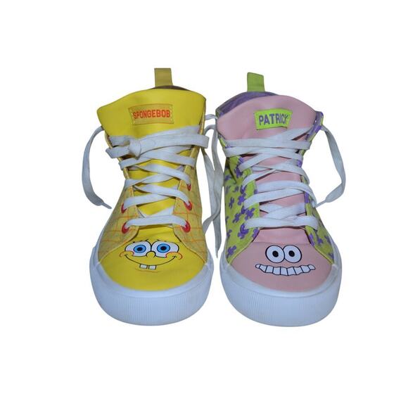 Ground Up Spongebob and Patrick High Top Lace Up's Size 5 - Picture 1 of 10
